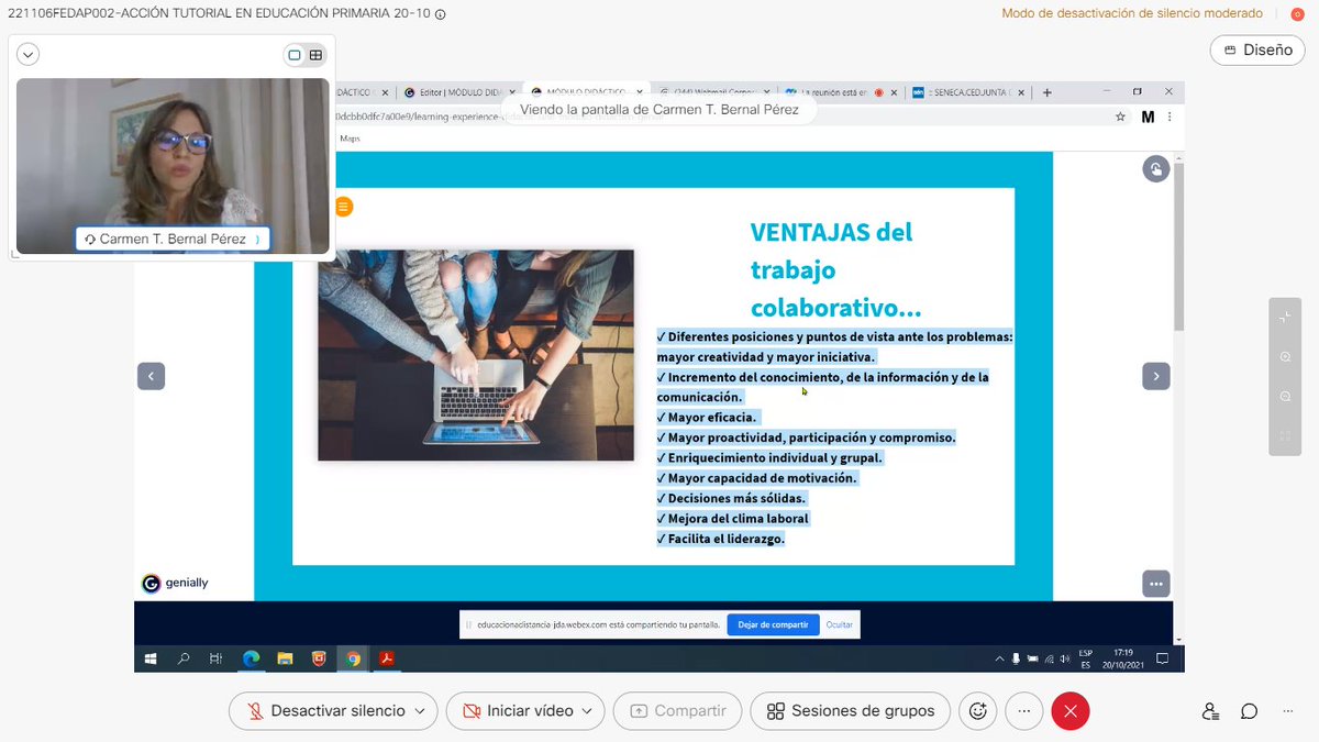CepVillamartin's tweet photo. #FormacionSdeC Comenzamos actividad: #AcciónTutorial en #Primaria con Carmen Bernal, orientadora del EOE de Rota. Muy necesario trabajar estilos de liderazgo y estrategias para gestionar tutoría con familias, alumnado y equipos docentes. @EducaAnd @FormacProfAnd @EducaAndInnova https://t.co/IYwhPOmhHI