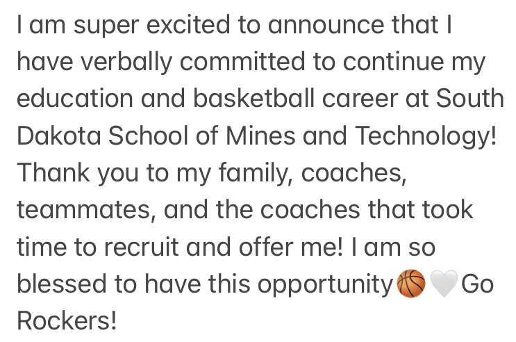 Savea_Mansfield's tweet photo. Super blessed and excited to announce my commitment to continue my education and basketball career at South Dakota School of Mines and Technology!🏀 https://t.co/d4Bf6ivhNC