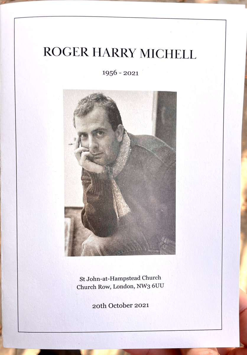 We said goodbye to Roger Michell today. I have never laughed, or cried, so much at a funeral. “Today there is nowhere you’d less like to be, and nowhere else you could be.”

I felt like I’d known him my whole life, but I hadn’t. I wanted to know him my whole life, and I will.