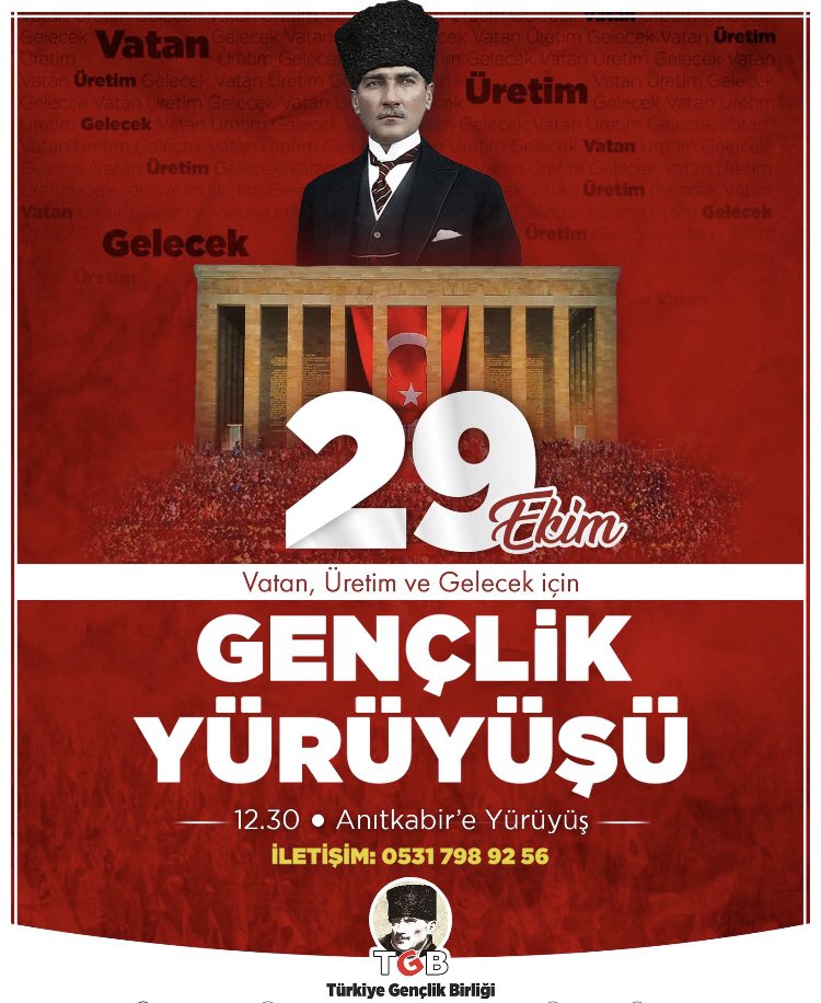 98 yıl önce başlayan büyük yürüyüş devam ediyor!
Vatan, Üretim ve Gelecek için yürüyoruz!
29 Ekim'de zafere yürüyoruz! 🇹🇷 

#29EkimdeAnıtkabire