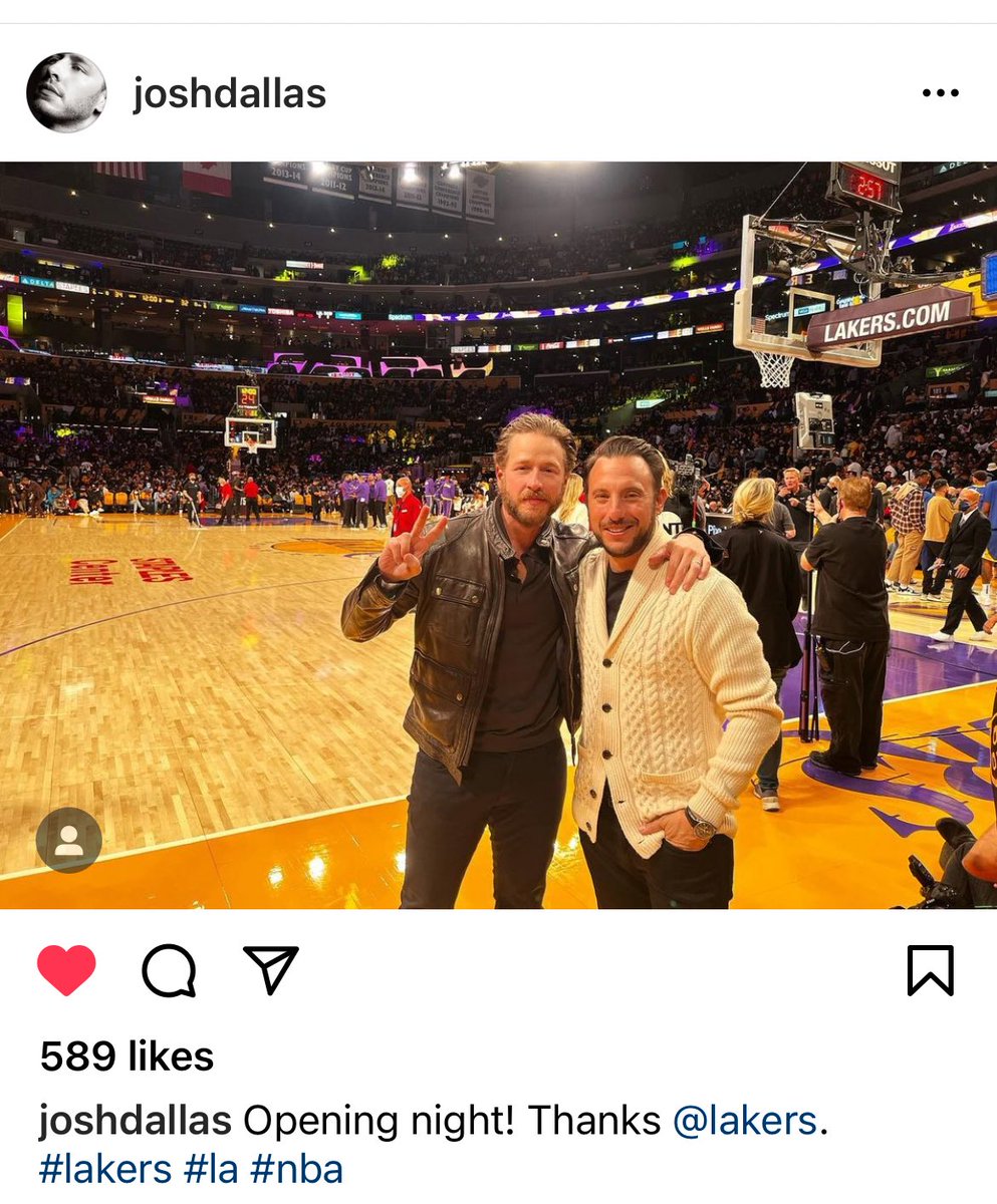 ProdigalFest's tweet photo. I am so so jealous that @JoshDallas and @melissaroxburgh got to watch the opening @Lakers vs @warriors game 😭😭😭😭😭. https://t.co/7Ia5fQmXnw