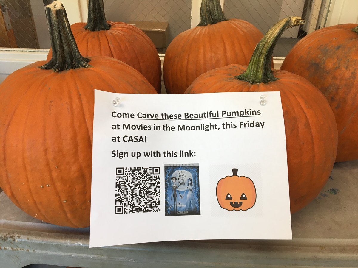 Come carve pumpkins and watch the Corpse Bride at CASA this Friday!