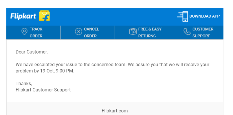 t_aditee's tweet photo. Ordered a phone from Flipkart on 4th Oct and the Delivery date was 10th Oct but did not receive the product till date and the support system is so pathetic that they have provided me 5 diff. dates but no resolution/communication.
@Flipkart @flipkartsupport https://t.co/lGeSl4VSr7