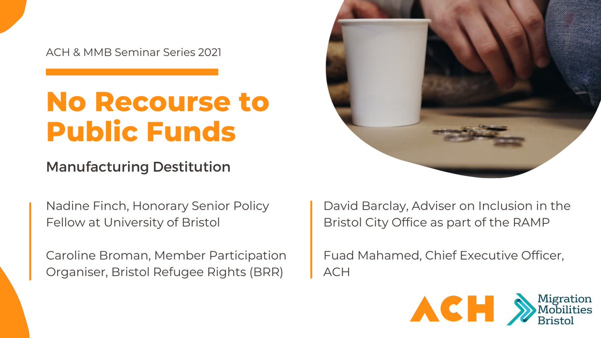 Join us for our 3rd seminar with <a href="/MiMoBristol/">MigrationMobilitiesUoB</a>!

We will look at NRPF in the context of the Nationalities and Borders Bill, hear experiences from those who have faced NRPF and explore its implications on local government and the community sector. Register 👉eventbrite.co.uk/e/163507373957/
