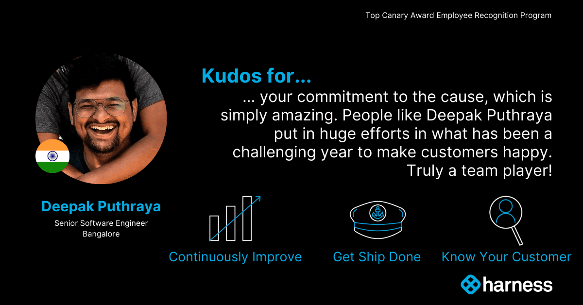harnessio's tweet photo. Kudos to Deepak Puthraya for continuously embodying Harness’ core value: to continuously improve, getting ship done, and knowing your customer. 👏

#ContinuouslyImprove #GetShipDone #KnowYourCustomer #RememberTheHuman #HarnessValues #HarnessCulture https://t.co/P5tZGyueU3