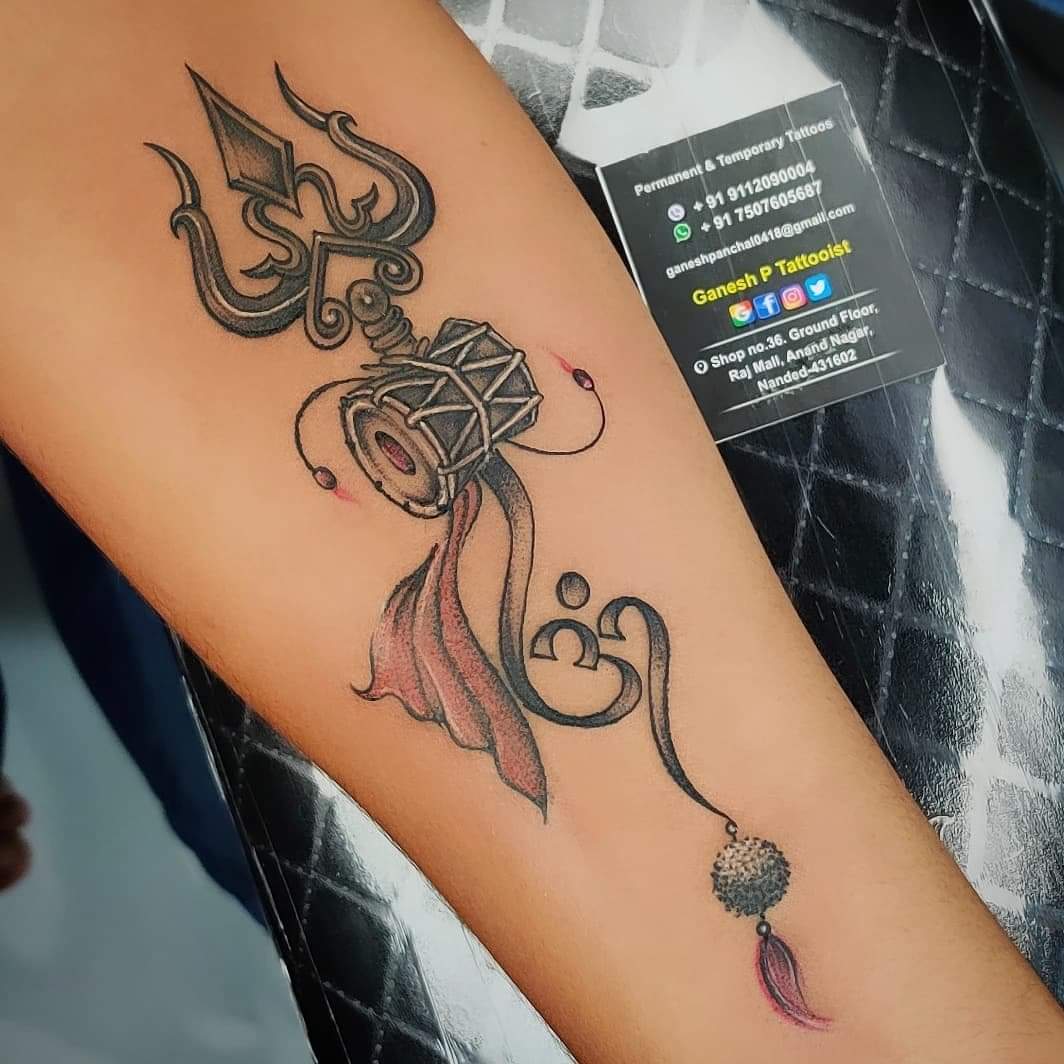 Trishul With Maa Tattoo for Parlour Rs 499inch Inkblot Tattoo  Art  Studio  ID 21990290030