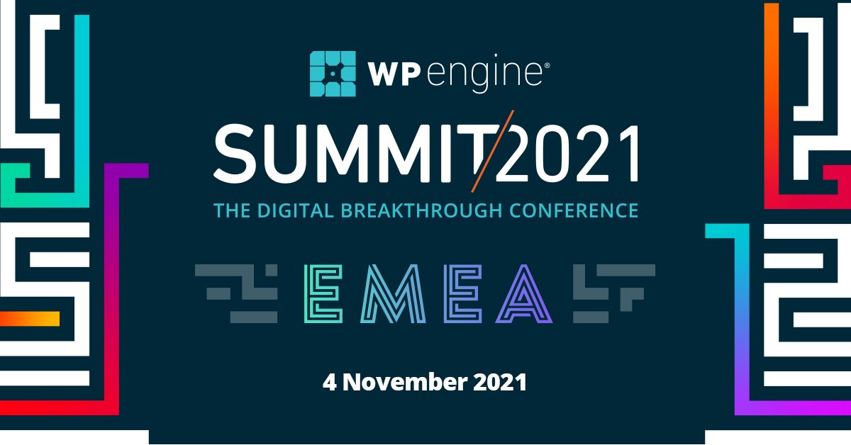 #WPESummit is back!
Join us for our virtual event on November 4th and learn how to accelerate towards your next breakthrough moment. 

Register for free here: events.wpengine.com/event/965784e1…