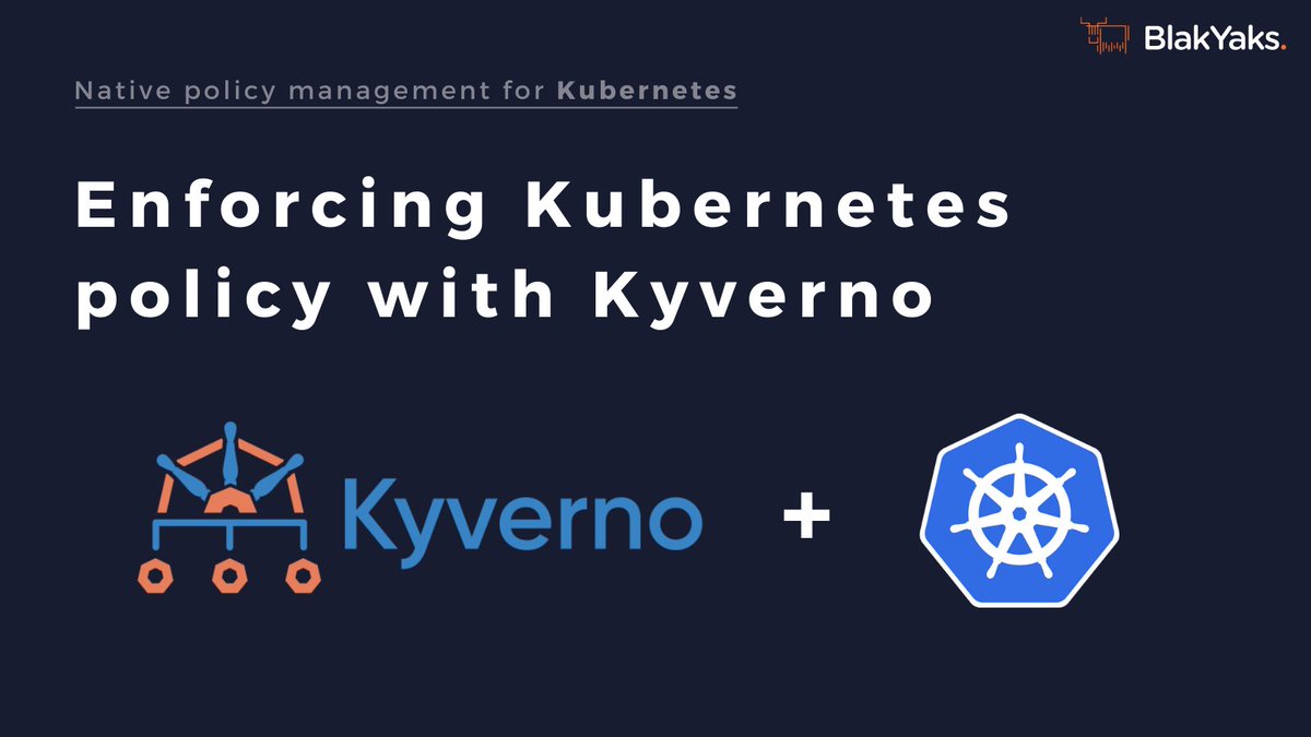blak_yaks's tweet photo. Want your #Kubernetes clusters to be reliable and secure?

One way of doing it is with @Kyverno, a policy management solution designed for Kubernetes.

Read our new blog by Stuart on how to use #Kyverno to enforce #K8S #policy.

👉 https://t.co/QowETEbgMA

#Automation #cloud https://t.co/9fjw6yjiIf