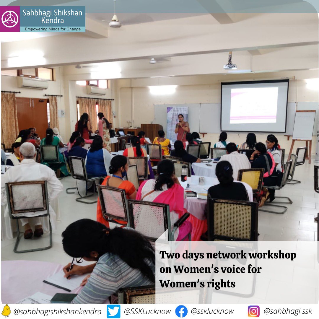 sahbhagi_ssk's tweet photo. A two-day Network workshop where more than 45 #CSOs across #UP, #Bihar, #Jharkhand, #Uttarakhand are participating in Women's voice for Women's rights network, organised by AALI India at @SSKLucknow.
.
#workshop #womensvoice #womensrights #ssk #2dayworkshop https://t.co/JDme00Gfr4