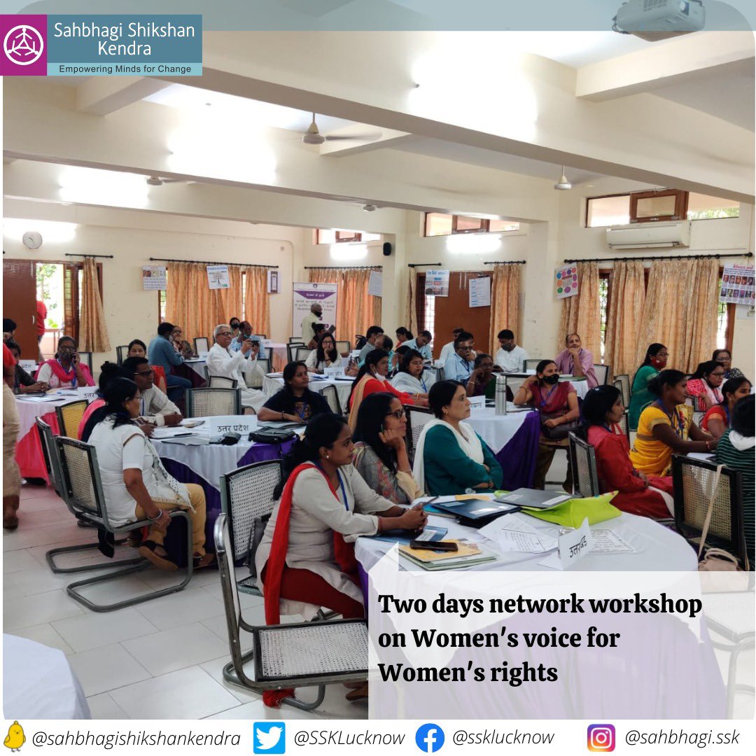 sahbhagi_ssk's tweet photo. A two-day Network workshop where more than 45 #CSOs across #UP, #Bihar, #Jharkhand, #Uttarakhand are participating in Women's voice for Women's rights network, organised by AALI India at @SSKLucknow.
.
#workshop #womensvoice #womensrights #ssk #2dayworkshop https://t.co/JDme00Gfr4