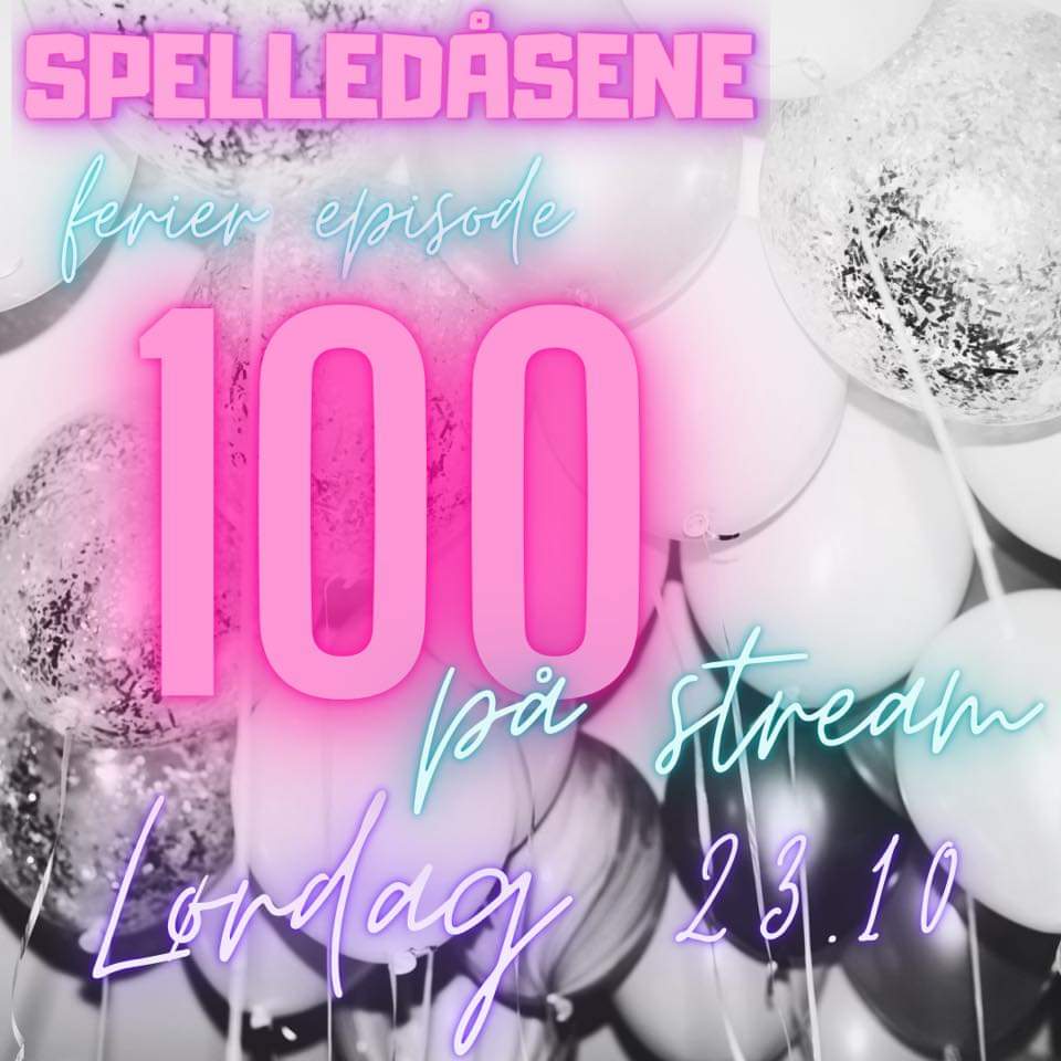 spelledaasene's tweet photo. Tro det eller ei, men mandagen som var spilte vi inn vår episode nummer 100 🥳 hvem skulle tro det? Vi feirer derfor med en stream på https://t.co/3csZbRvpLU førstkommende lørdag 🥳 Vel møtt! https://t.co/SHDszCQ3Ep