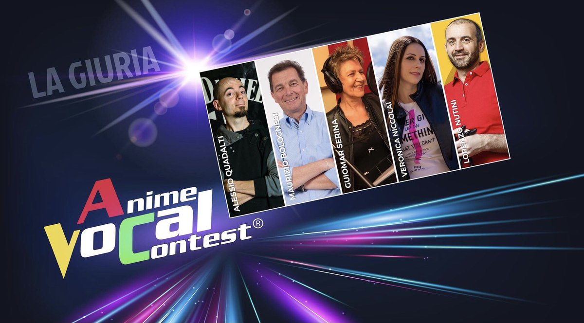 RedPhoenixAC's tweet photo. Ecco a voi la giuria dell’Anime Vocal Contest 2021!

@empitalia @RADIOBRUNO1 #guiomarserina @djvpower7 @VNiccolai @RadioAnimati 

Ci vediamo il 30 ottobre alle 19:00 🕖 per la finale a @LuccaCandG presso l’Auditorium San Francesco di Lucca! https://t.co/THNrSgghE1