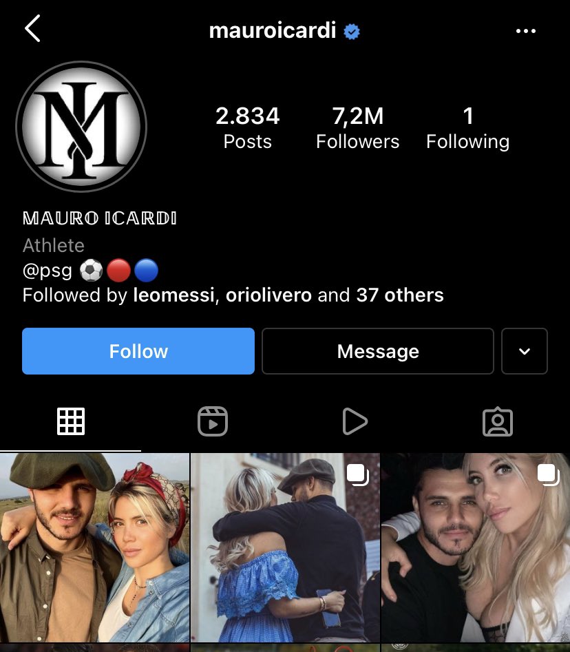 jimealbe's tweet photo. Icardi no para de subir fotos con wanda y ahora solo la sigue a ella ajajajas el infiel menos domado https://t.co/2bLMXfidX1