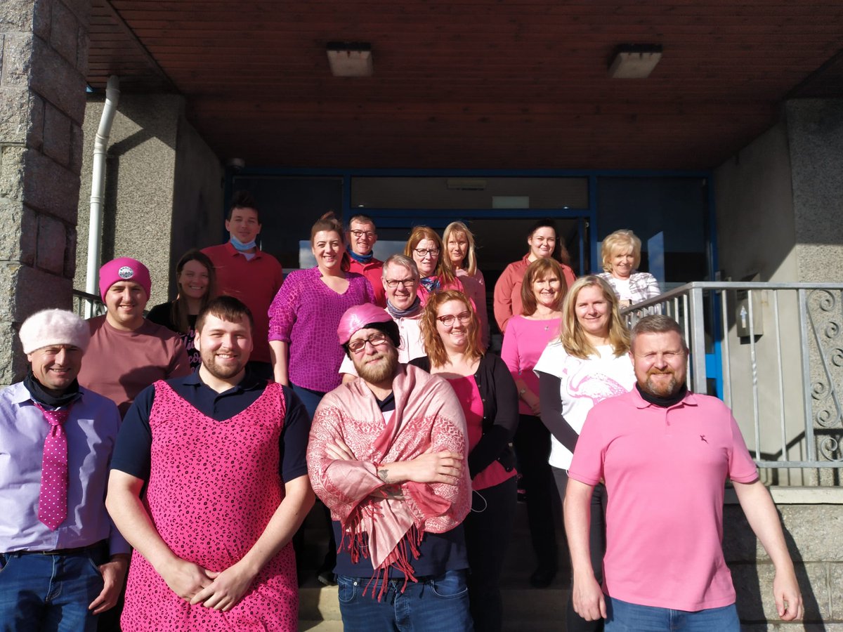 #WearItPink  today with the office crew. Check your 🍒