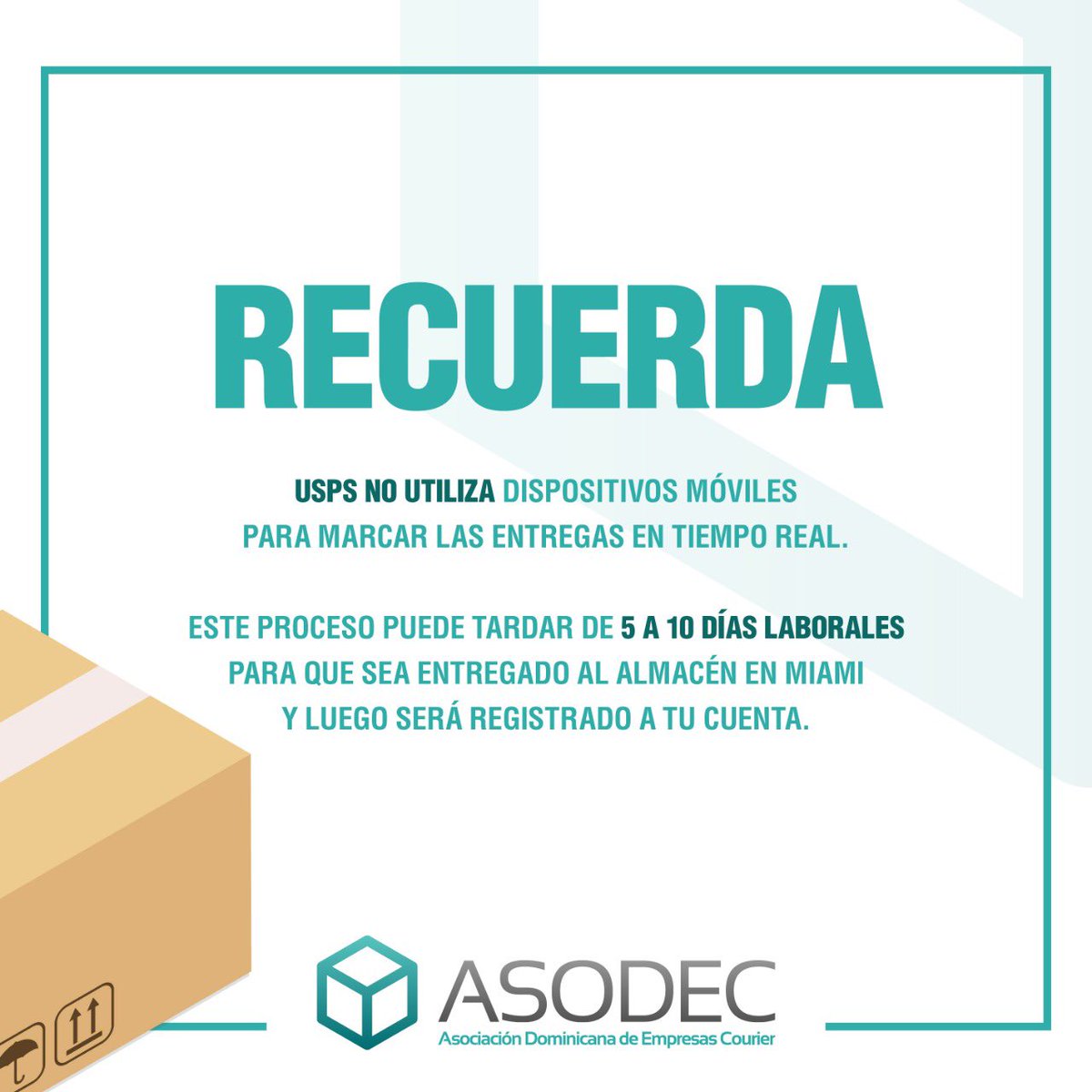 AsodecRD's tweet photo. Conoce aquí el proceso cuando tus paquetes📦 vienen por USPS y así sabrás el status real del mismo. #Asodec #Asodecteinforma https://t.co/KZ9KZP9Ohc