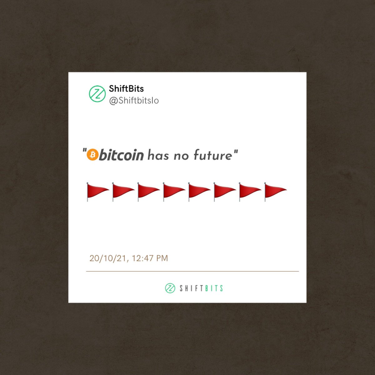 ShiftbitsIo's tweet photo. Run if you see Red flags🚩🚩🚩
.
.
#bitcoin #bitcoinnews #bitcoins #bitcoinmining #bitcoinmemes #cryptocurrency #crypto #cryptomemes #cryptonews #cryptocurrencies #MEMES #shiftbits #bullish #bullishmarket #funny #explore #redflags https://t.co/qCo1p7FIld