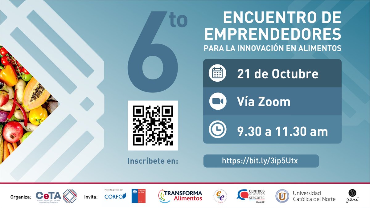 maneriera's tweet photo. 📢 Mañana es el gran día: 6° Encuentro de Emprendedores para la Innovación Alimentaria 💡 - https://t.co/Klz9EvyOHR https://t.co/opVk8vaDhS