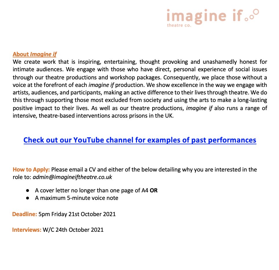 imagine_if_co's tweet image. We are still in need of a stage manager, we were let down at very short notice &amp;amp; really struggling to find someone who is free as understandably everyone is on Christmas jobs now!

1 month of work on a small scale theatre tour
3rd Nov - 3rd Dec
£2096 plus travel on tour

HELP 🙏