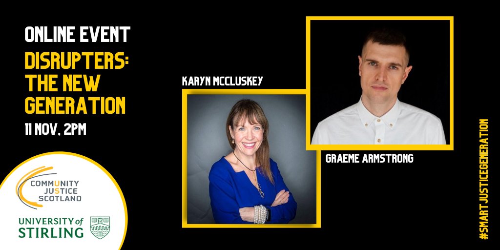 ComJusScot's tweet photo. ๐ข Join @karynmccluskey and @G_Armstrong21 as they explore current #socialjustice issues and their ambitions for the future...
๐ A one-off online event hosted with @artatstirling @StirUni
๐11 Nov, 2pm. Sign-up @ Eventbrite: https://t.co/72Vv9eWkGS #SmartJusticeGeneration https://t.co/9I7G4JIGGP
