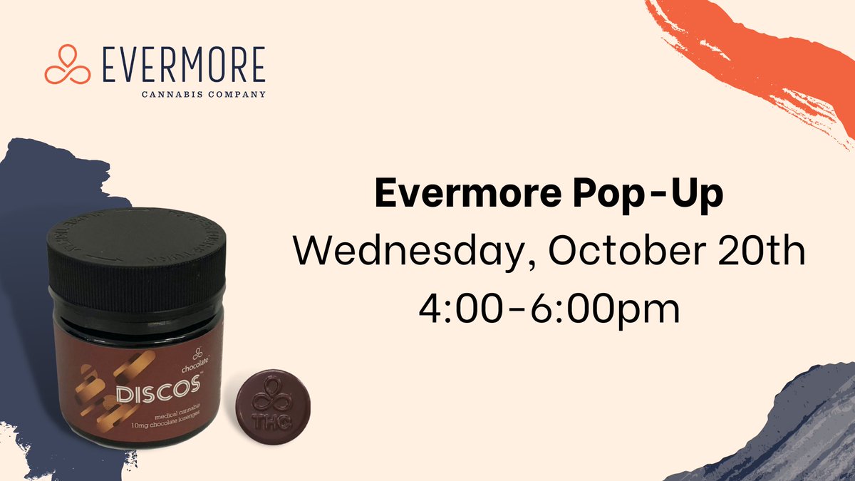 starbudsmd's tweet photo. Stop by between 4:00-6:00pm for a Pop-Up with Evermore Brands! 30% OFF Evermore Dart Pods this month, and $20 EA for Chocolate Discos. ♾♾♾ https://t.co/AeqAEHOn4k