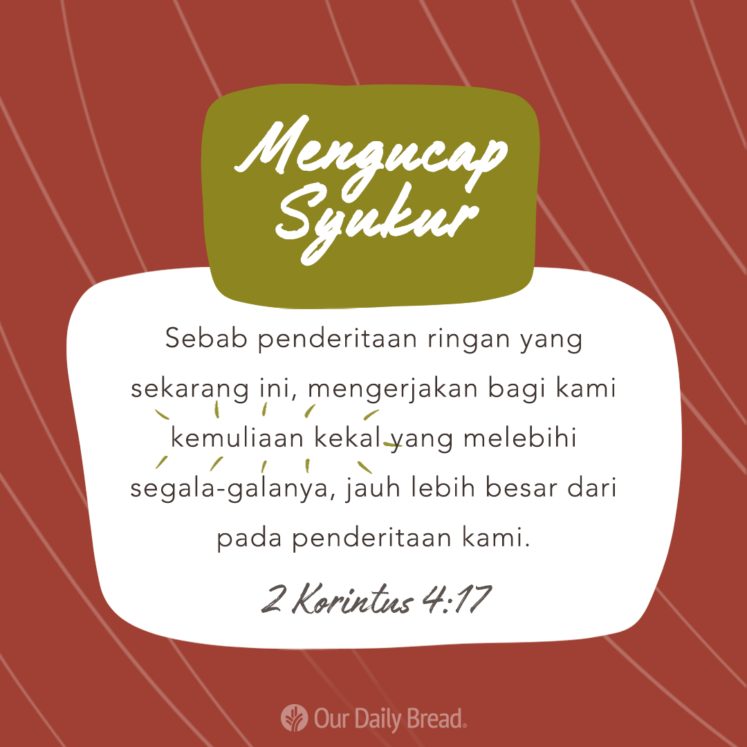 SantapanRohani's tweet photo. Apa ucapan syukurmu hari ini? Ayo tuliskan di sini :)

#syukur #santapanrohani #ourdailybread https://t.co/a5dccK5QLu