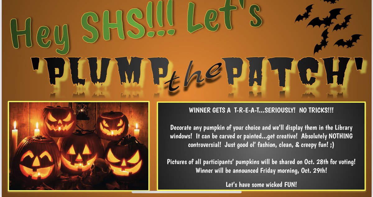 SBoroHSLibrary's tweet photo. 🎃 FUN opportunity to have some wicked FUN! See below 👇 @SHSBoroBlueCrew @Springboro_SHS @SpringboroHS_AP https://t.co/Qewb9Y4DM9