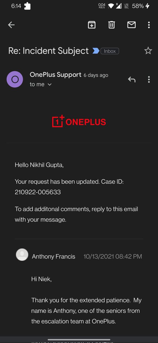 NiekHiillkool's tweet photo. @OnePlus_IN has the worst accessories service in India incase of repairs. Change my view? Even smaller companies like Boat and Noise give better service than this Chinese Giant. 
#OnePlus 
@PeteLau @OnePlus_Support https://t.co/2mMflGH1HV