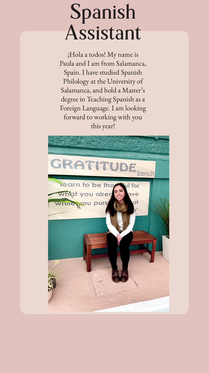 LoretoAbbey_'s tweet photo. Over the next 3 days we will be introducing our foreign language assistants. We are delighted to welcome them into our Loreto community. First up is Paula from Spain. #exchange #languageassistants #loretocommunity https://t.co/dpE6Zcqulr