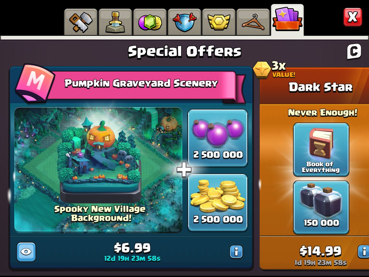 🌟GIVEAWAY🌟
￼
Pumpkin Graveyard Scenery ($10 Gift Card)
10 WINNERS Selected
￼
⁉️ HOW TO ENTER
✅Follow
✅Retweet 
✅Tag a Friend

➡️ Payment via Gift card or PayPal (Based on Country Gift Card Restrictions)

➡️ Ends 23 OCTOBER 2021
￼
‼️Please have DM Open! 

#ClashOfClans