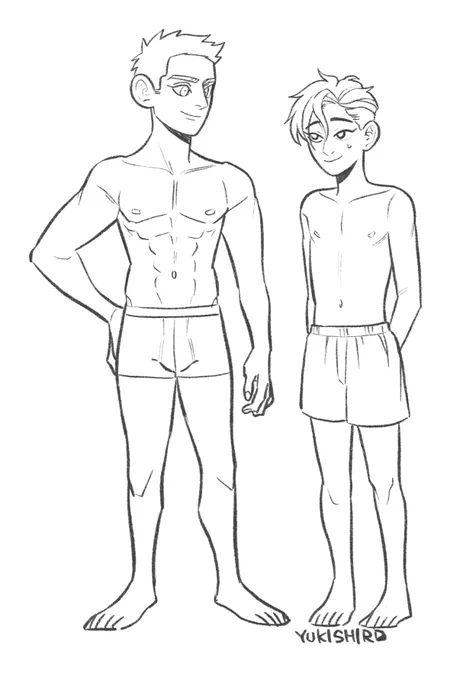 今日描いた絵全部頭身違うから気が狂う 