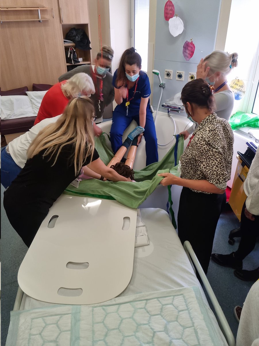Movingandhandl2's tweet photo. Training Maternity staff today. Donald learnt how to breastfeed and the team carried out a successful birthing pool evacuation https://t.co/LYhO6cqBkN