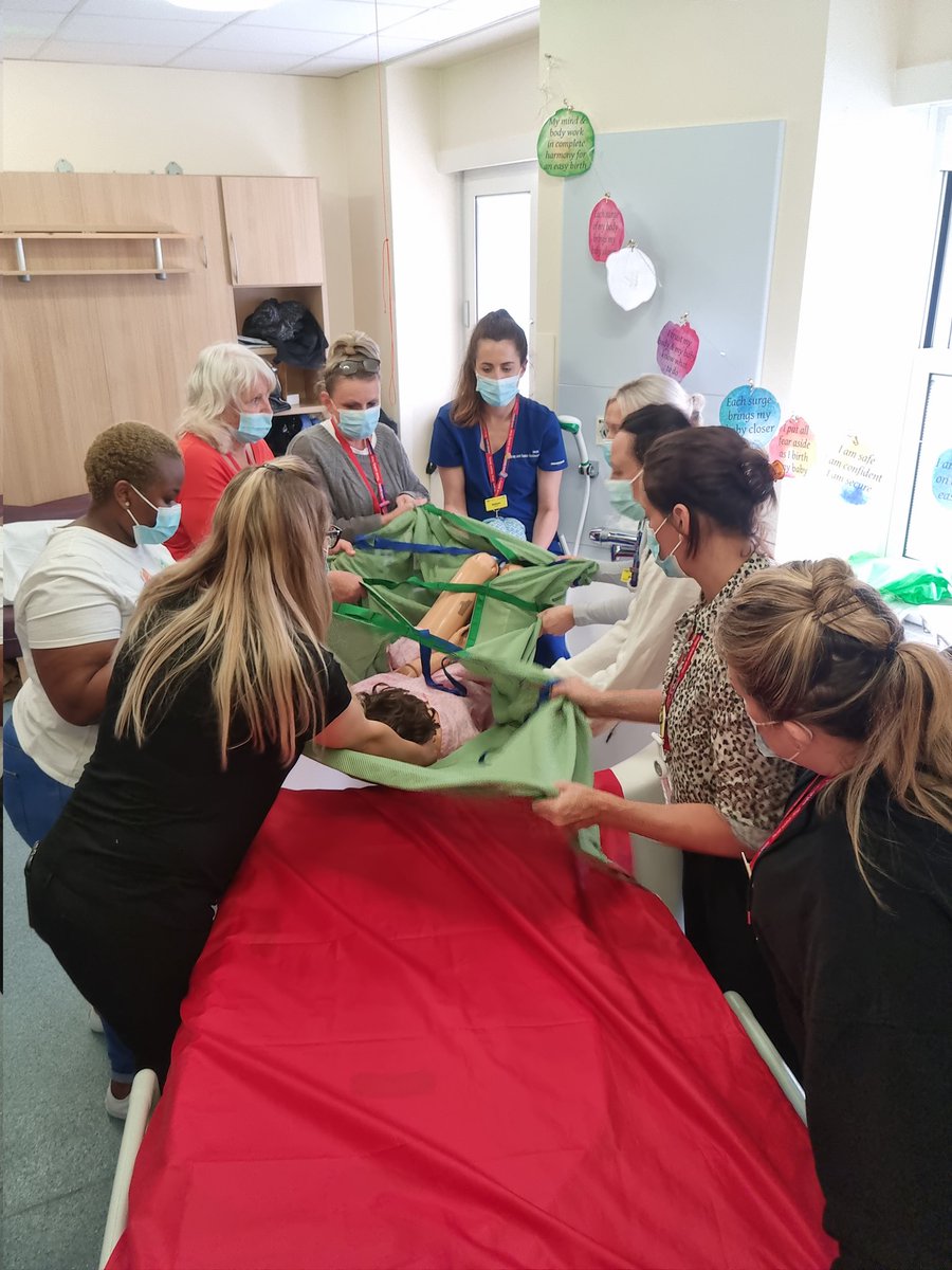 Training Maternity staff today. Donald learnt how to breastfeed and the team carried out a successful birthing pool evacuation