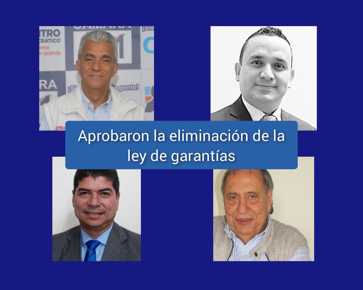 darioarenasv's tweet photo. Erwin, Chano, Félix y Óscar Tulio votaron para eliminar la Ley de Garantías.

Le han votado todo al gobierno de Duque. 

¿Los representantes del Centro Democrático, La U, Cambio Radical y el Partido Conservador de verdad  representan a los caldenses? https://t.co/DB866eUJ2E