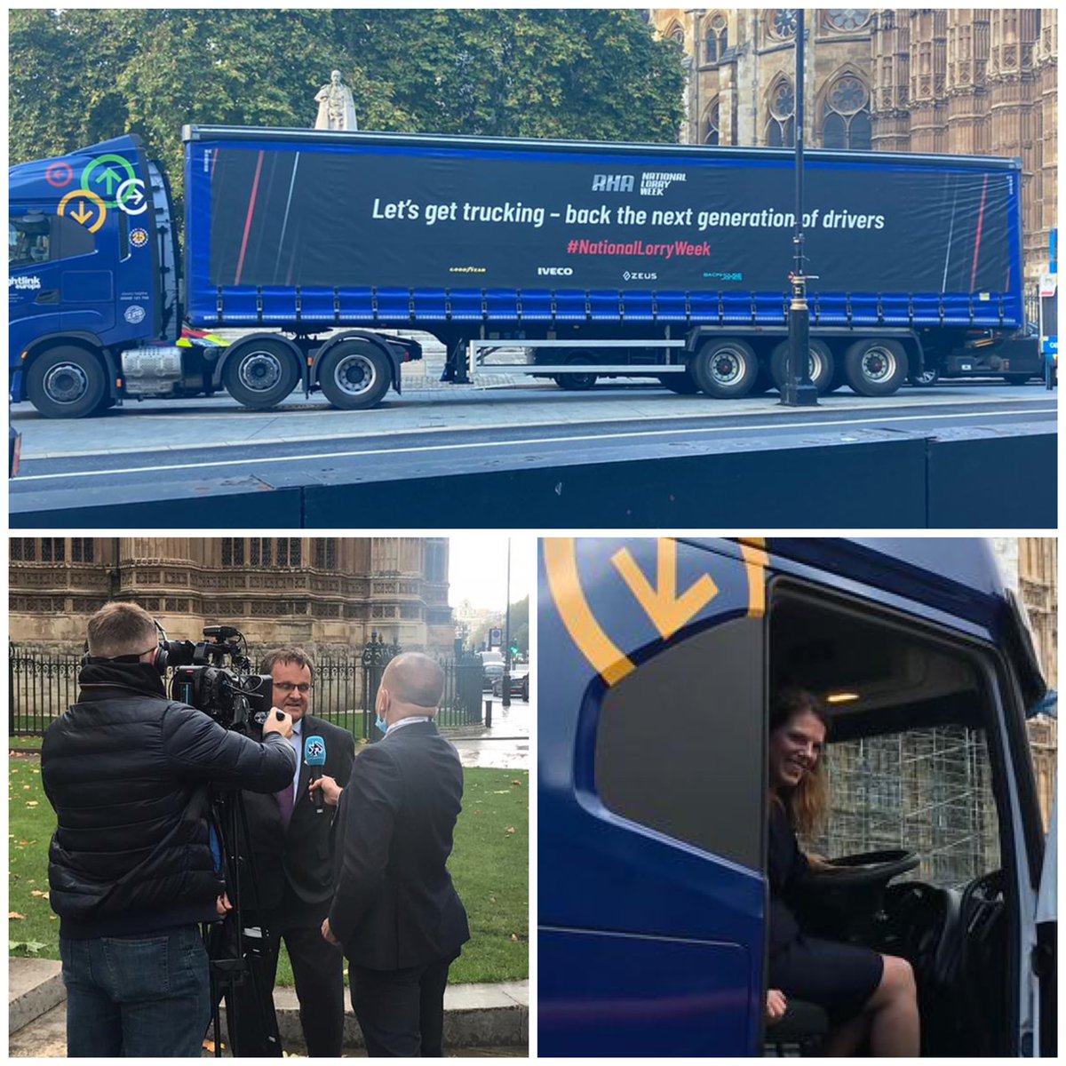 A wet Wednesday in <a href="/CityWestminster/">Westminster City Council</a> sees the RHA team inc @RHARodMcKenzie <a href="/RHAPaulMummery/">Paul Mummery</a> <a href="/RHADeclan/">Declan RHA</a> talk to a great turnout of MPs on issues hitting the industry while <a href="/carolinenokes/">Caroline Nokes</a> looks on from the cab of one of <a href="/FreightlinkEur1/">Freightlink Europe</a> finest. A new driver in the making perhaps?