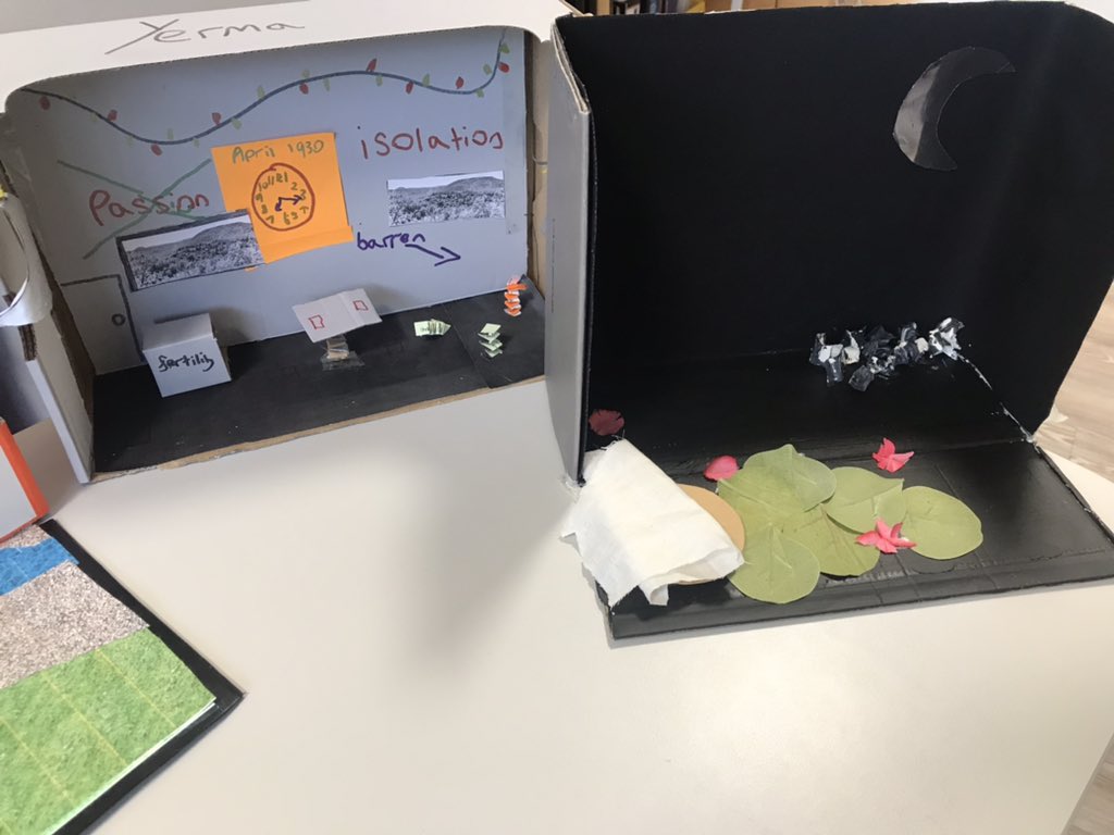 Exploring set design for our set text ‘Yerma’ by making model boxes. #KewHouseY13 Drama showing off their #creativity #ProudTeacher
