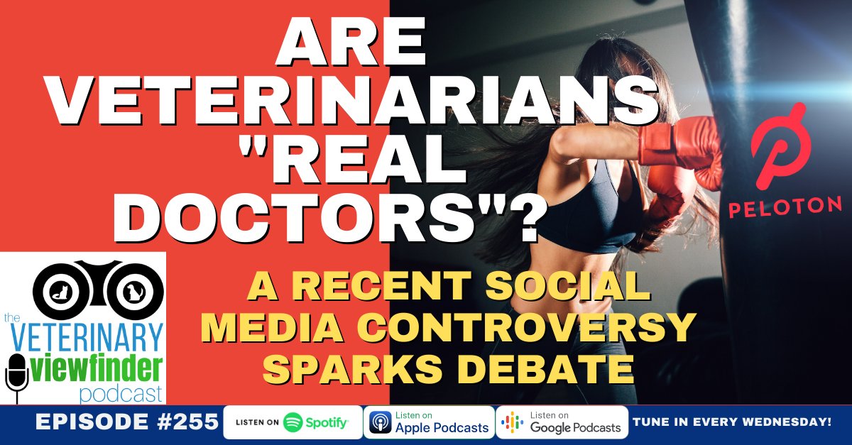 DrErnieWard's tweet photo. Are #veterinarians "real doctors?" According to a recent social media controversy, @onepeloton isn't so sure. 

Listen to @VetViewfinder #podcast here: https://t.co/p93rMl4n0U  

#podcast #vettechweek #veterinarytechnician #vettech https://t.co/mU9DH6bsEN