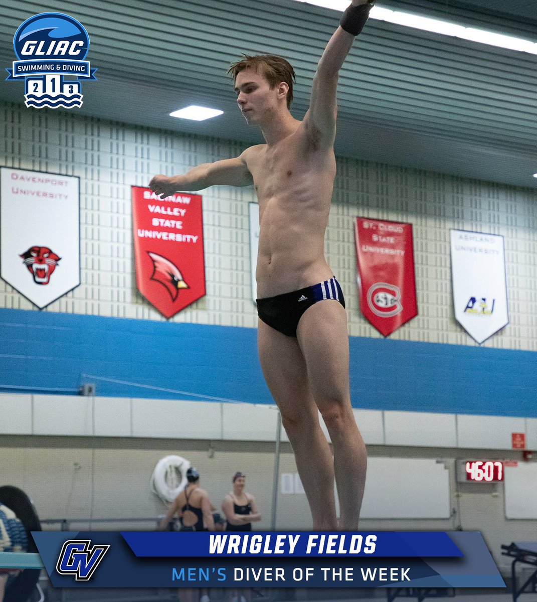 GLIACsports's tweet photo. GLIAC Swimmers and Divers of the Week⁣ 
⁣
MSW - Raf Hendriks // SCSU 
⁣
WSW - Flora Szklenar // SVSU
⁣
MDV - Wrigley Fields // GVSU

WDV - Libby Caird // SVSU
⁣
🔗 https://t.co/CCY6OIMlfS
⁣
#WhereChampionsCompete https://t.co/zsVLk8qVv3
