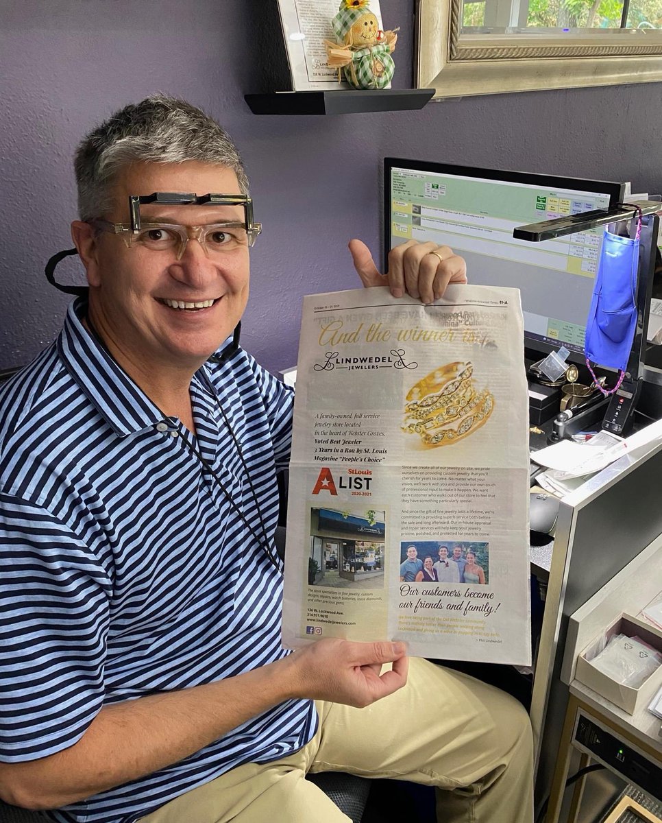 Be sure to pick up the latest issue of the Webster-Kirkwood Times. Our very own Phil Lindwedel is featured as the St. Louis A List's  'Best Jeweler' three years running! 

 #stljewelers
#finejewelry 
#LindwedelJewelers
#webstergroves

#shoplocalstl
#alist