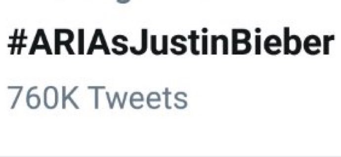 AJLIV's tweet photo. omg we hea  #ARIAsJustinBieber https://t.co/mQK5VUFvtn