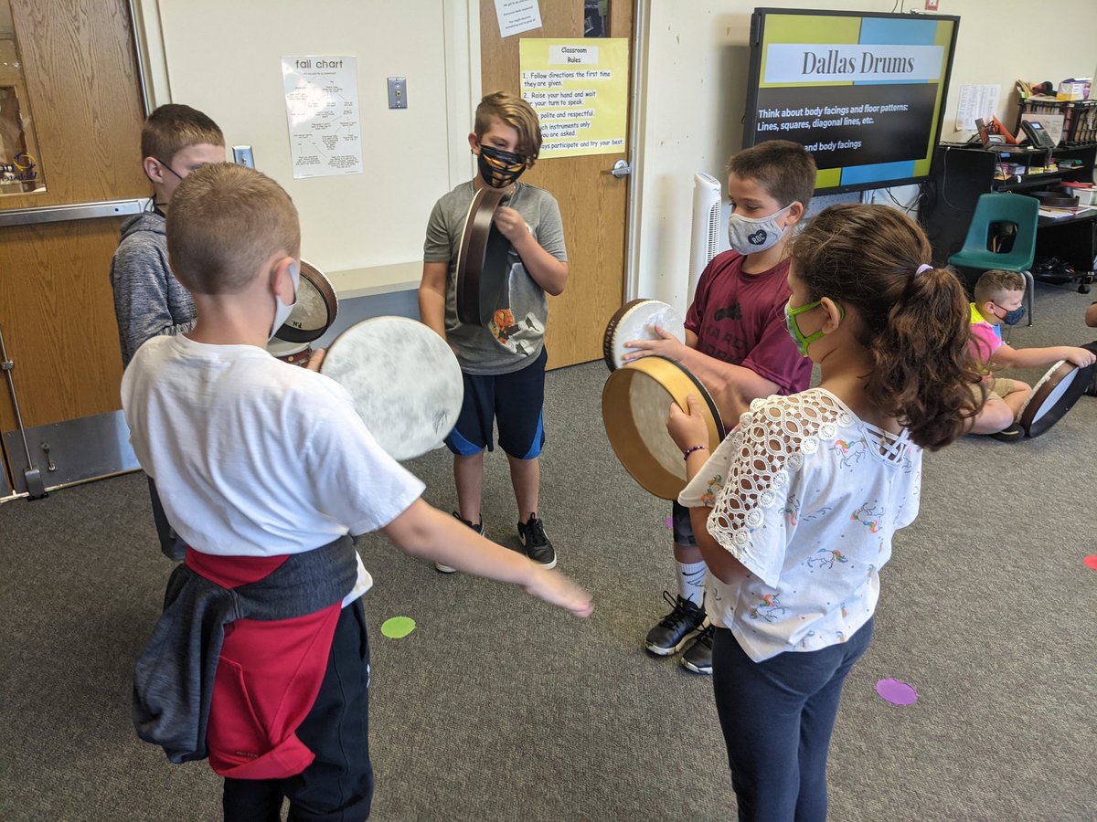 PlankNorthMusic's tweet photo. Plank North 4th graders have been working in groups to create their own rhythm patterns on hand drums. Rhythm, steady beat, playing skills, and collaboration are just a few of the skills they are using today! https://t.co/CmcI9uKm3v