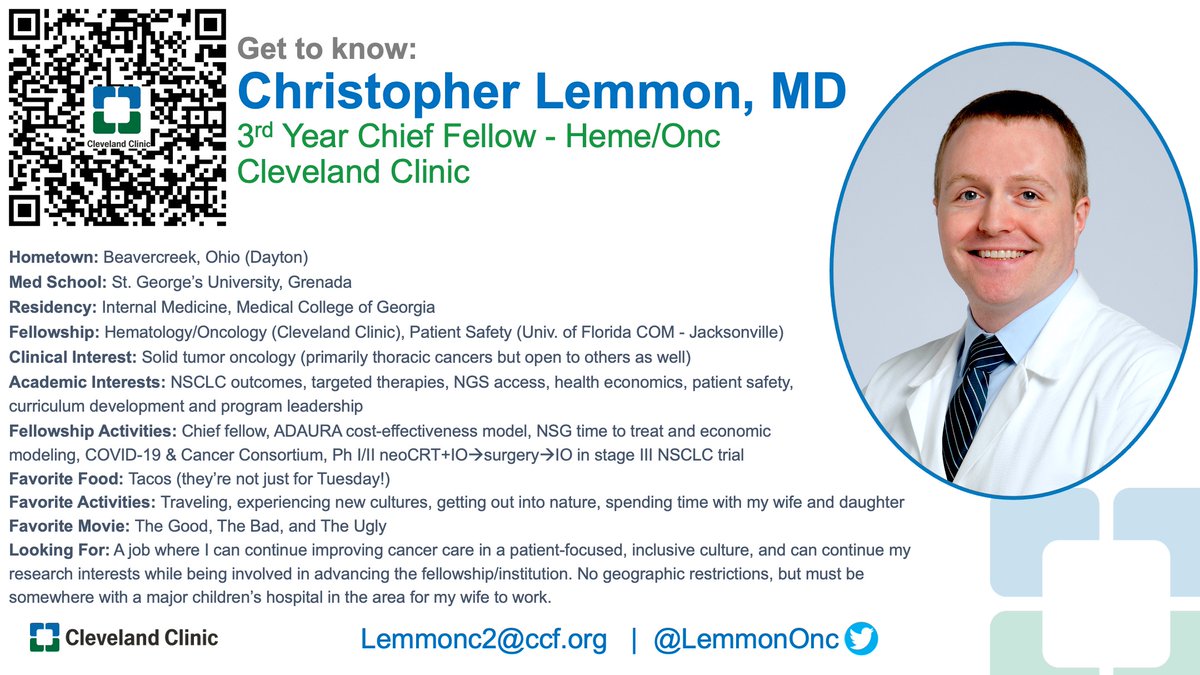 LemmonOnc's tweet photo. On the job hunt. Get to know me and spread the word! #LCSM #CleClinicCancer #OncTwitter  #MedTwitter https://t.co/mU4cOgkfI5