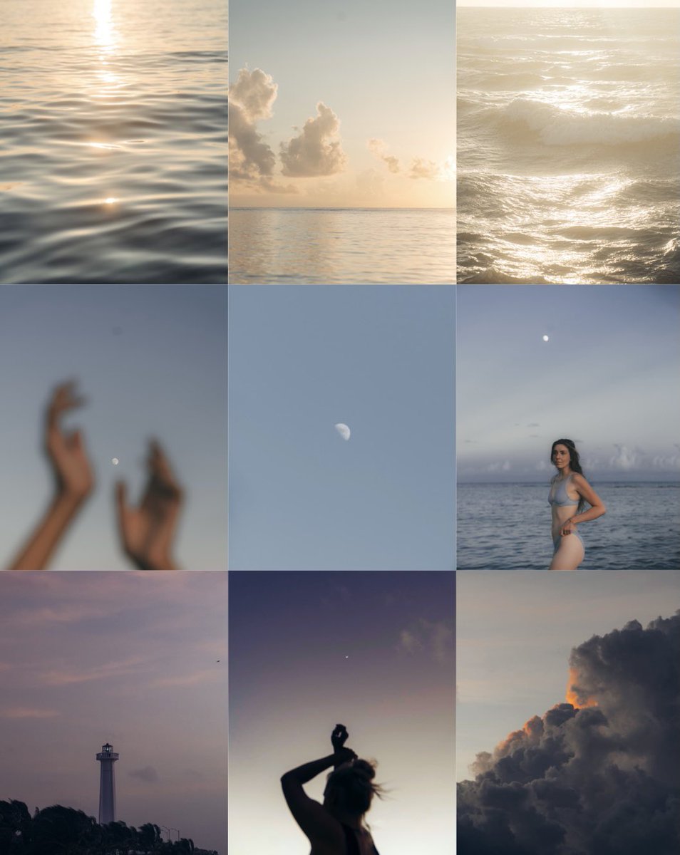 GM everyone! Couldn’t decide so I made a grid out of sunrises, sunsets and blue hours 🌞