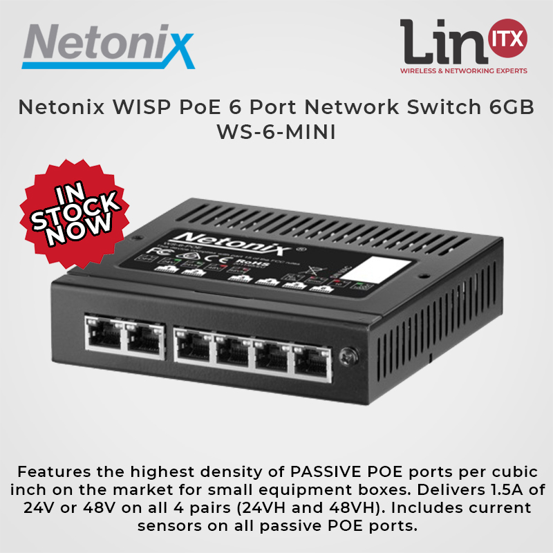 LinITX's tweet image. In Stock Now: #Netonix WISP PoE 6 Port Network Switch 6GB - WS-6-MINI #poeswitch #ws6mini #wispswitch #networkswitch

linitx.com/product/14481