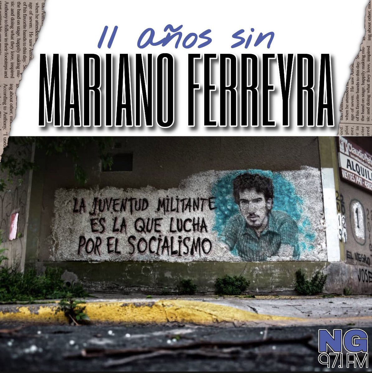 radiong971's tweet photo. 11 años sin #MARIANOFERREYRA militante del partido obrero que fue asesinado por la policia en una protesta. Lee mas ➡️➡️ https://t.co/HD2T0JOPsq https://t.co/NannjRehBO