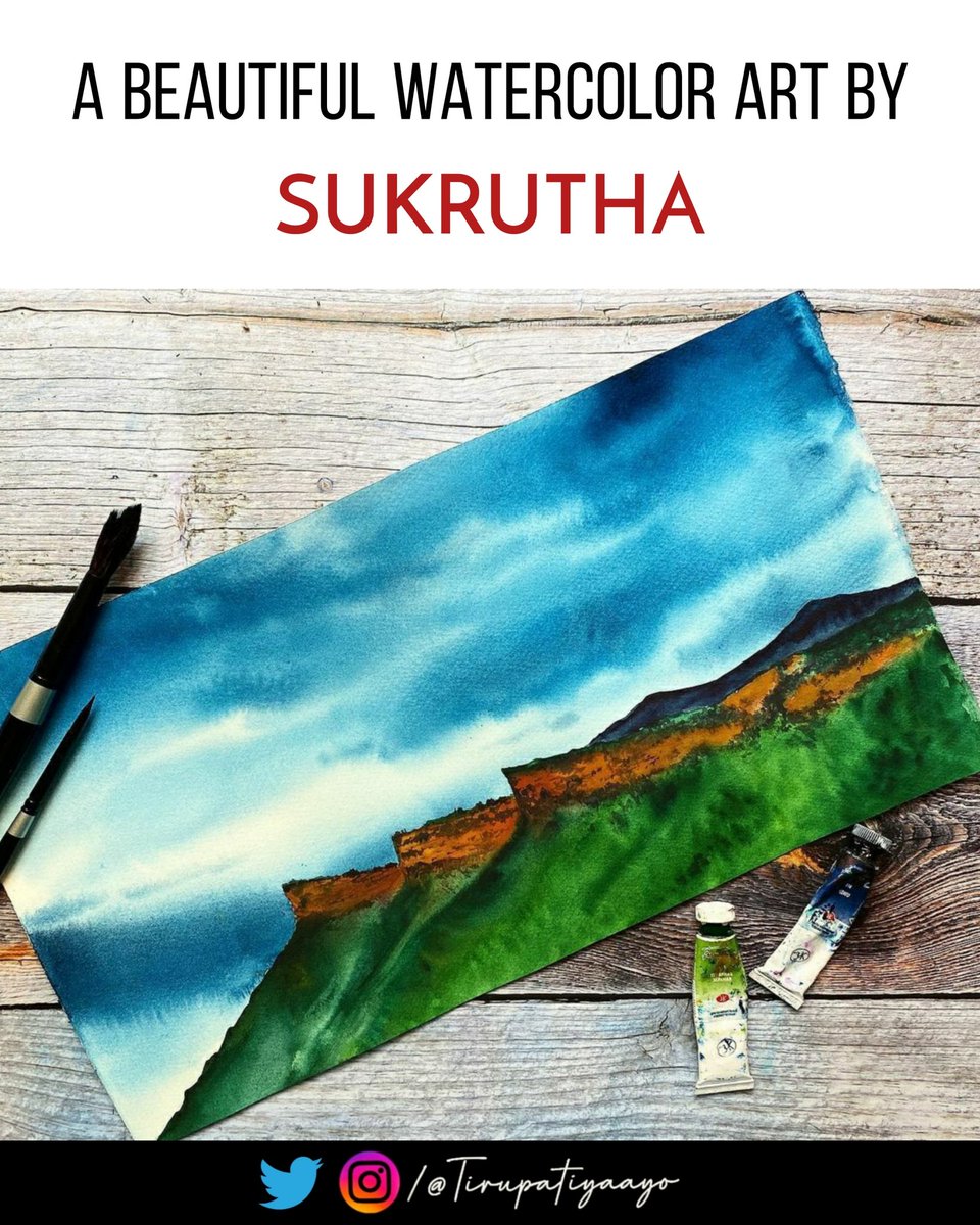 Artist - @watercolors_by_sukrutha 
#Tirupati #Tirumala #TirupatiYaaYo #MemesOfTirupati #Art #artists #Watercolourpainting #Watercolor