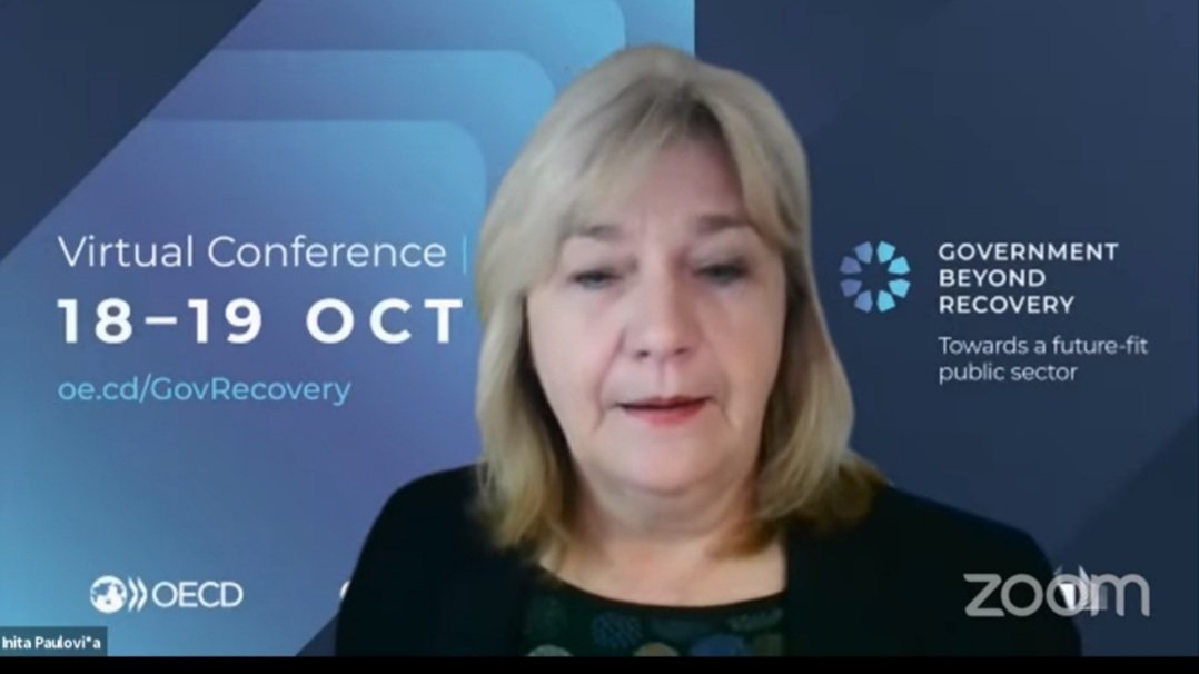 LatviaOECD's tweet image. Proud about 🇱🇻contribution at conf. on Future-Fit Public Sector. I.Paulovica of State Chancellery:on fighting #disinformation &amp;amp;role of social media;need 4 coherent public communic's; enabling #digital services;design thinking in policy making;humble gvt that listens
#GovRecovery