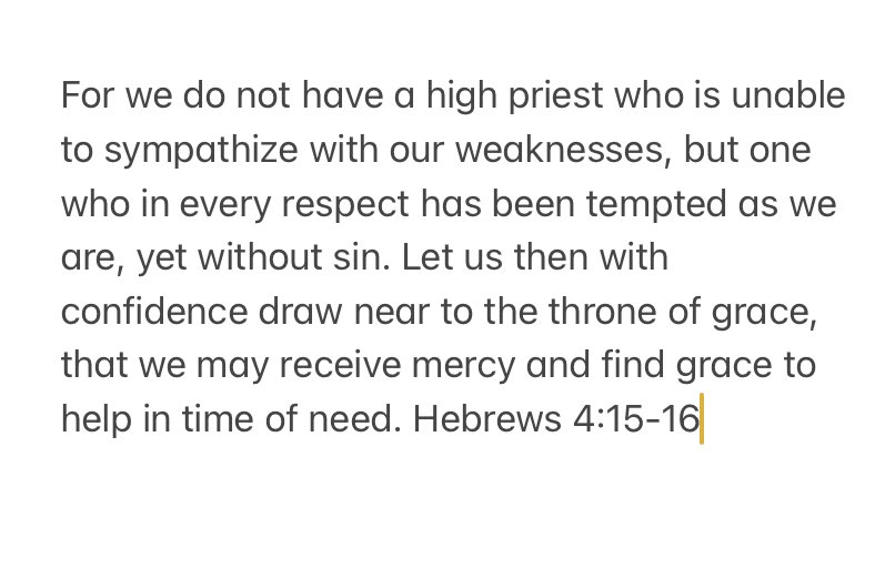 ryanleebailey's tweet photo. Grateful for a Savior who not only forgives, but personally understands my weaknesses. He has been tempted to the fullest extent without sin. He can &amp; does provide a way out of every temptation &amp; trial I face- access to the throne of God where I find all sustaining mercy &amp; grace! https://t.co/JHvQj4S3FB