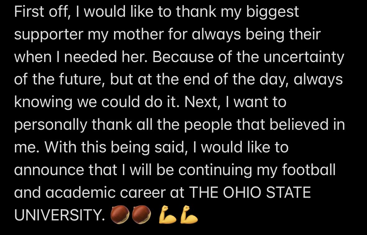 100% committed. <a href="/CoachStudOL/">Greg Studrawa</a> <a href="/ryandaytime/">Ryan Day</a> <a href="/CoachCookOL/">Kennedy Cook</a> #LETSSGOOOO #FAMILY #JUSTTHEBEGINNING