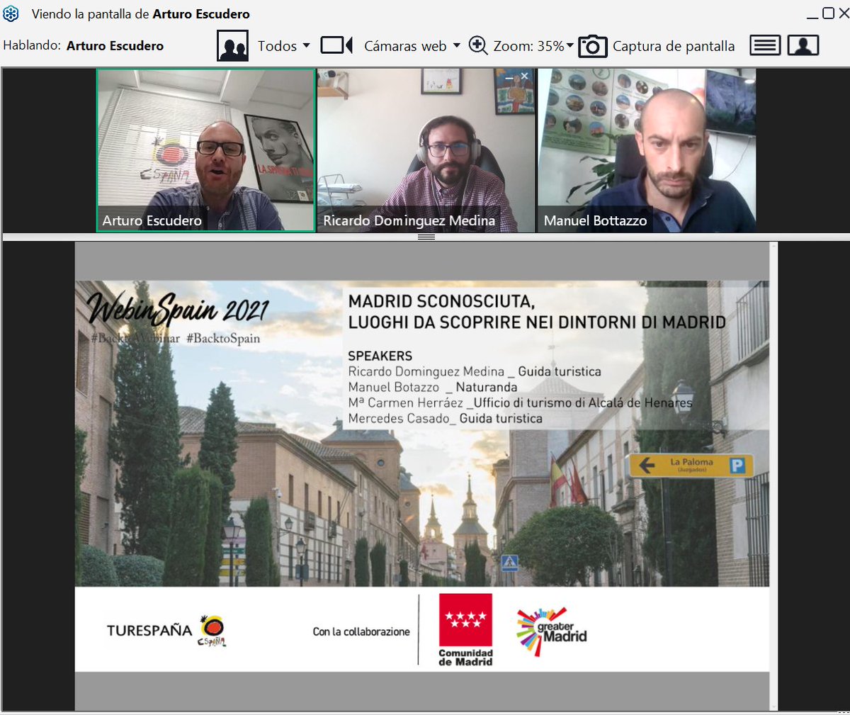 RicardoDoming's tweet photo. Encantado de participar en el webinar de @Turespana_ para promocionar #Aranjuez como destino turístico de calidad | Orgoglioso di partecipare al webinar con tour operatori italiani su Aranjuez | Proud to participate in this webinar to promote Aranjuez among Italian tour operators https://t.co/bnf9TaBDVK