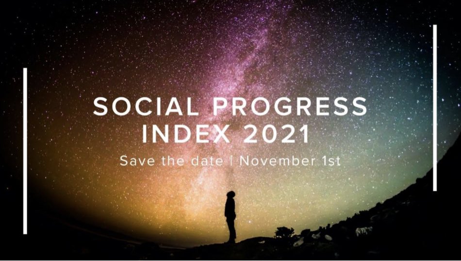 alvarodrigueza's tweet photo. Stay tuned on November 1 for the lunch of the #SocialProgress Index by @socprogress where you will be able to analyze the social progress of 168 countries using 52 social and environmental indicators which will give you data insights for 7.6 billion people. https://t.co/1RlP4ZJMqR